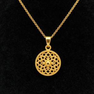Geometric Mandola Golden Pendant
