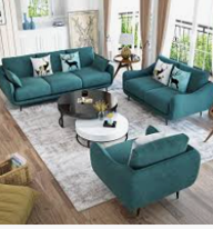 Teak & Fabric Mid-Century Sofa
