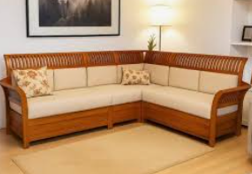 Modern Tufted Beige L-Shaped Sectional