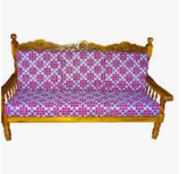 Mid-Century Teak & Fabric L-Shaped Sofa