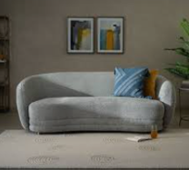 Modern Sandstone Plush 3-Seater