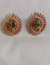 Traditional Peacock Ruby & Emerald Studs