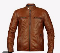 Cognac Heritage Genuine Leather Biker Jacket