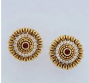 Traditional Ruby Filigree Studs