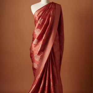 Deep Maroon Velvet Zardosi Saree