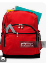 Red School & Travel Backpack with Front Pocket