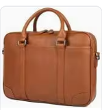 Classic Toffee Leather Daily Briefcase