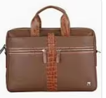 Textured Mahogany Leather Business Bag