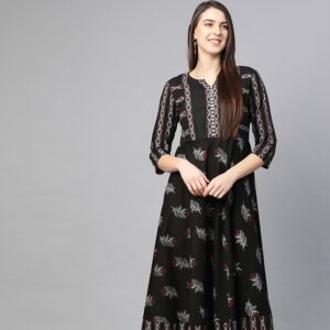 Classic Saffron Cotton Mandira Kurtha