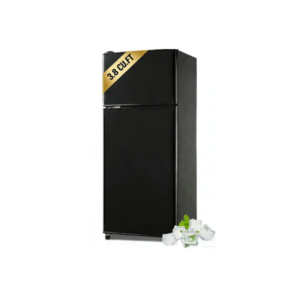KRIB BLING 3.8 Cu.Ft Refrigerator 2 Door 7 Level Adjustable Thermostat Control Top-Freezer Refrigerator Lock Fresh Energy Saving Black
