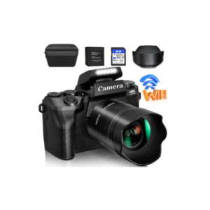 Portable 4K Photography Camera with WiFi and Flash Lens