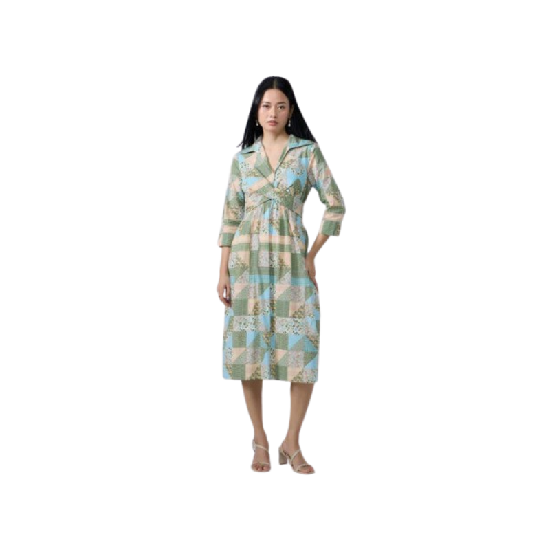 Women's Romantic Lavender Chiffon Midi Dress – Smocked Sweetheart Bodice with Ruffled Sleeves