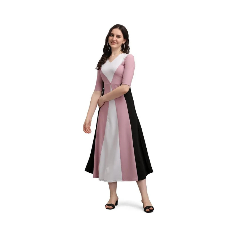 Women's Sage Green Tiered Midi Dress – Puff Sleeves and Cinched Waist