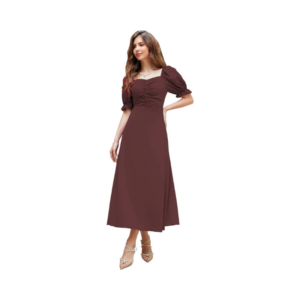 Women's Classic Black Maxi Shirt Dress – Long Sleeve Button-Down with Tie Waist