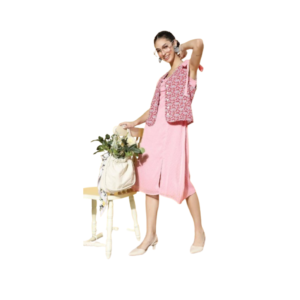 Women's Romantic Lavender Chiffon Midi Dress – Smocked Sweetheart Bodice with Ruffled Sleeves