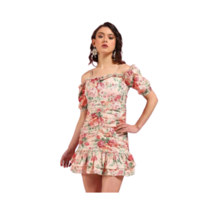 Women's Vibrant Sage Green & Floral Maxi Dress – Ruffled V-Neck with Tiered Flutter Skirt