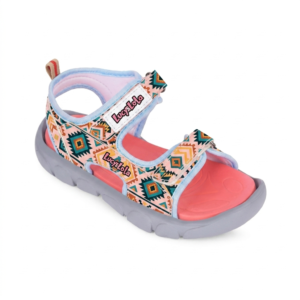Girls' Pastel Pink and Blue Under-the-Sea Graphic Strappy Sandal