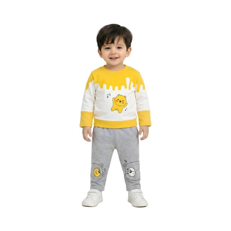Toddler Boys' Honey-Drip Bear Graphic Sweatshirt and Joggers Lounge Set