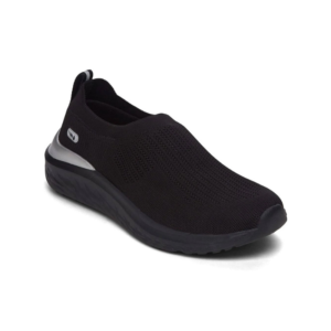 Men's Streamlined All-Black Knit Slip-On Loafer Sneakers