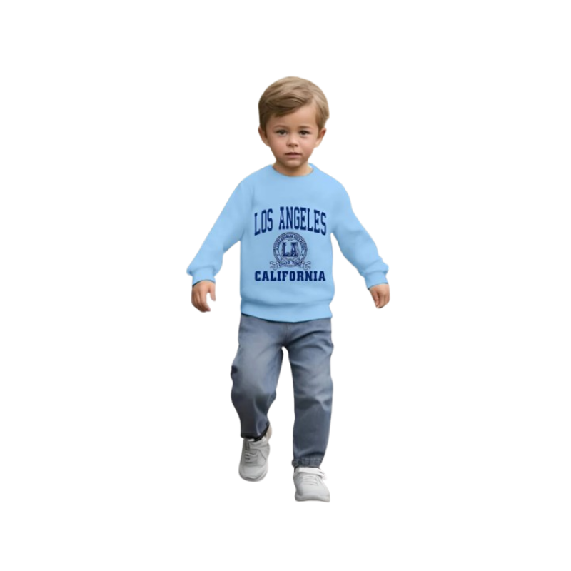 Boys' Royal Blue Chevron Pattern Waistcoat and Black Kurta Set