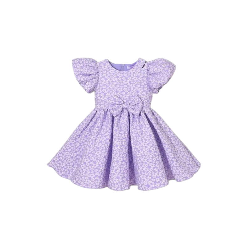 Girls' Mint Green Mesh Tiered Party Dress with Satin Shoulder Bows