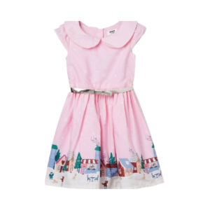 Girls' Crimson Red Satin Gown with Translucent Butterfly Back Wings