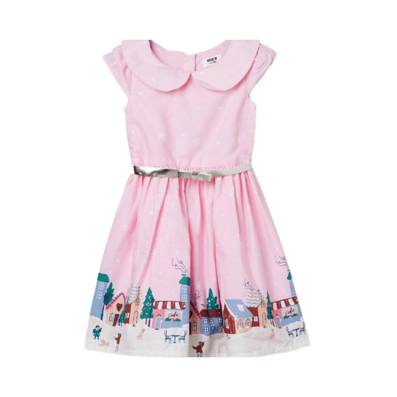 Girls' Crimson Red Satin Gown with Translucent Butterfly Back Wings