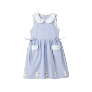 Girls' Elegant Rose-Embroidered Satin and Soft Lavender Organza Split Gown