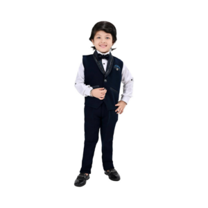 Boys' Royal Navy Blue 3-Piece Formal Vest and Bow Tie Suit Set
