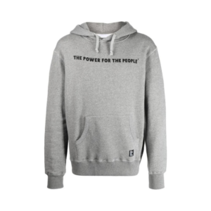 Men's Heather Grey Slogan Print Kangaroo Pocket Hoodie