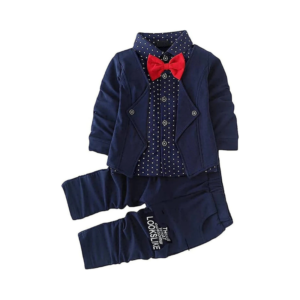 Infant Boys' Classic Navy Pinstripe Blazer and Trouser Suit Set