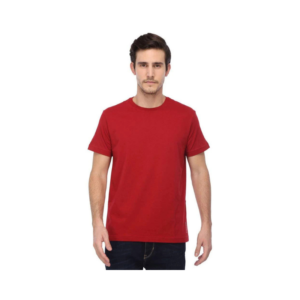 Men’s Crimson Red Crew-Neck Casual T-Shirt