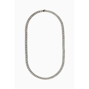 Classic High-Polished Silver Curb Chain Necklace