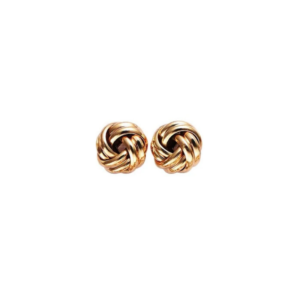 Timeless Gold Swirl Love Knot Statement Stud Earrings