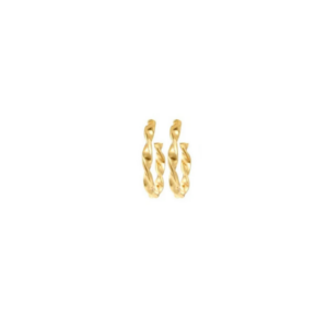 Minimalist 14K Gold-Plated Twisted Ribbon Hoop Earrings