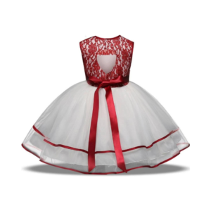 Girls' Royal Blue Satin Party Dress with Statement Bow and Embellished Collar