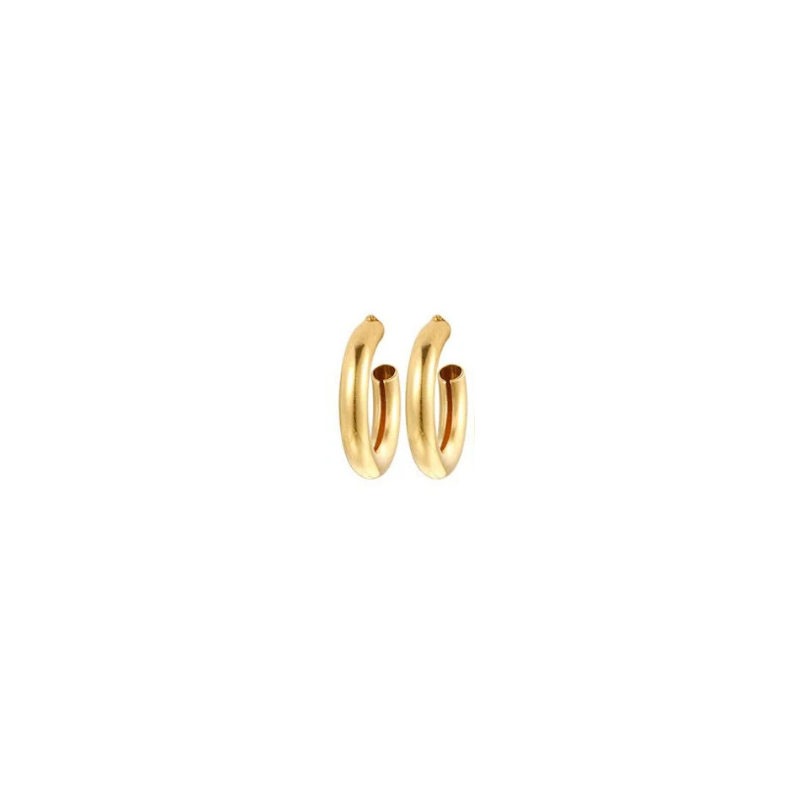 Bold 90s-Inspired Chunky Gold Tube Hoop Earrings