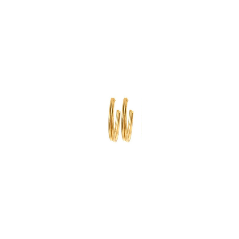 Dainty Gold-Plated Twin-Line Slender Hoop Earrings