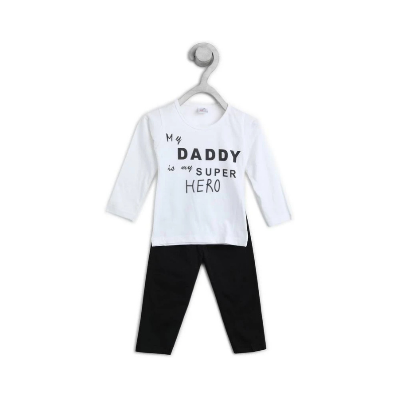 Infant & Toddler "My Daddy Is My Super Hero" Long-Sleeve Shirt and Pants Lounge Set