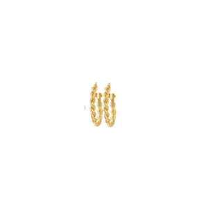 Classic Gold-Plated Twisted Rope Chain Hoop Earrings