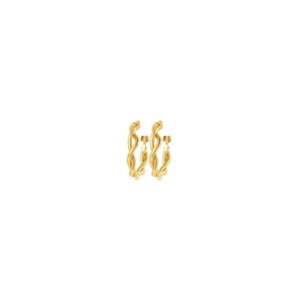 Minimalist 14K Gold-Plated Twisted Ribbon Hoop Earrings
