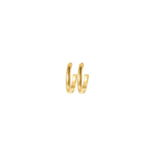 Dainty Gold-Plated Twin-Line Slender Hoop Earrings