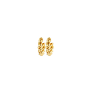 Bold Gold-Tone Thick Interwoven Braided Hoop Earrings