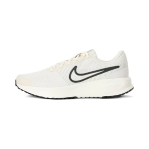 Men's Minimalist White Faux-Leather Casual Sneakers with Red and Black Stripes