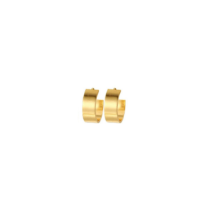 Minimalist 14K Gold-Plated Wide Flat Band Open Hoop Earrings