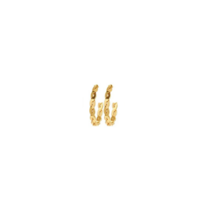 Delicate Gold Interlocking Cable Chain Hoop Earrings
