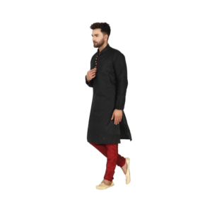 Men's Textured Emerald Green Short-Sleeve Casual Kurta