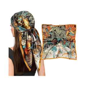 Tropical Monstera Leaf and Jungle Print Silk-Feel Square Scarf
