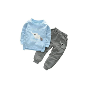 Toddler Boys' Pastel Blue "Smile It's Wednesday" Elephant Sweatshirt and Joggers Set