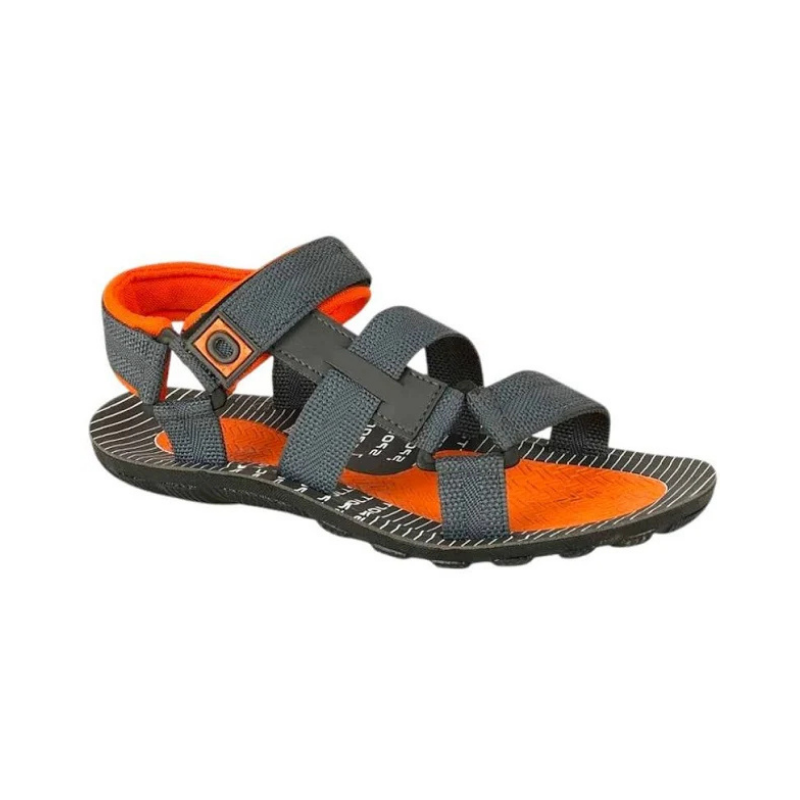 Men's Suede-Texture Double-Strap Slide Sandals in Tan and Cream